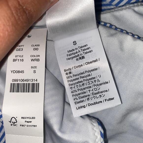 New J. Crew Seersucker Stripe Hipster Bikini Swim Bathing Suit Bottom Size Small - Picture 9 of 10